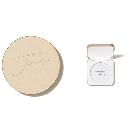 jane iredale PurePressed Base Mineral Foundation Refillable Compact Set| Semi Matte Pressed Powder with SPF | Talc Free, Vegan, Cruelty-Free