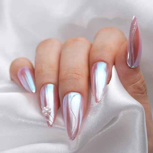 Pretty Diva Moonlight Chrome Nail Powder, Unicorn Mermaid Chrome Powder for Nails, Aurora Nail Powder Iridescent Nail Chrome Powder, Nail Art Glitter Decoration for Home DIY Salon Manicure Pigment