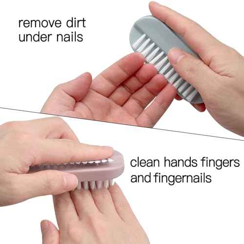 Nail Brush for Cleaning Fingernails Two Sided Hand Fingernail Scrub Brush Soft Stiff Bristles Nail Scrubber Brushes for men women kids,4 PCS