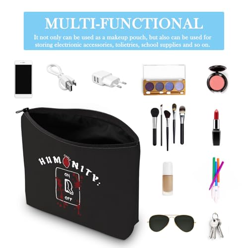 Vampire Show Inspired Gift Humanity Switch Off TVD Zipper Pouch Makeup Bag Gift for Vampire Fans (Humanity Bag)