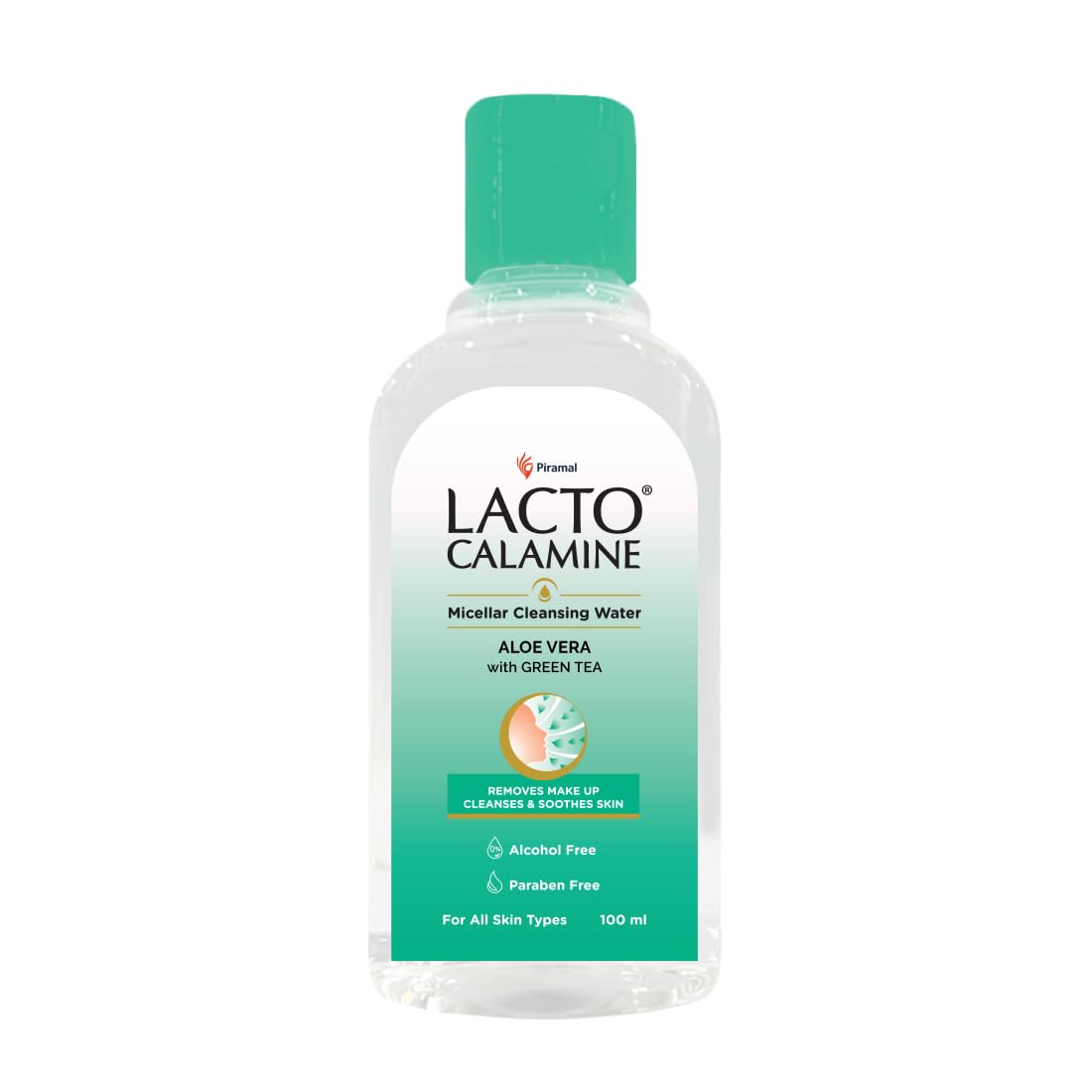 Lacto Calamine Micellar Water Makeup Remover with Aloe Vera, Green Tea and Niacinamide – 3.38 fl oz (100 ml)