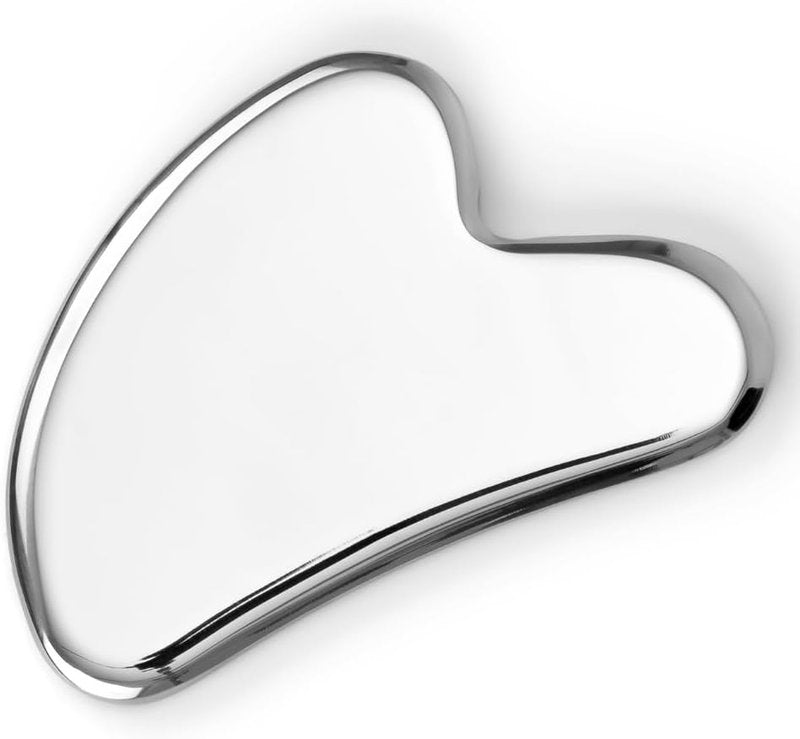 Sacheu Gua Sha Facial Tool - Metal Muscle Scraper for Lymphatic Drainage & Facial Tension Relief | Portable Travel Pouch Included