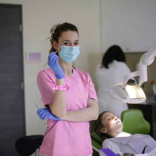 WILLBOND 20 Pieces Dental Hygienist Gifts, Dental Assistant Hair Scrunchies for Women, Tooth Elastic Hair Holder Hygiene Ponytail Teeth Pattern Hair Scrunchies for Women Girls