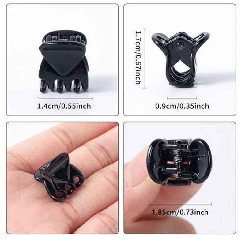 Cobahom 150PCS Extra Small Claw Clips for Thin Thick Hair, Super Mini No-Slip 0.55 Inch Tiny Hair Clips for Hair Styling, Small Hair Accessories for Women Girls, Brown, Black, Clear