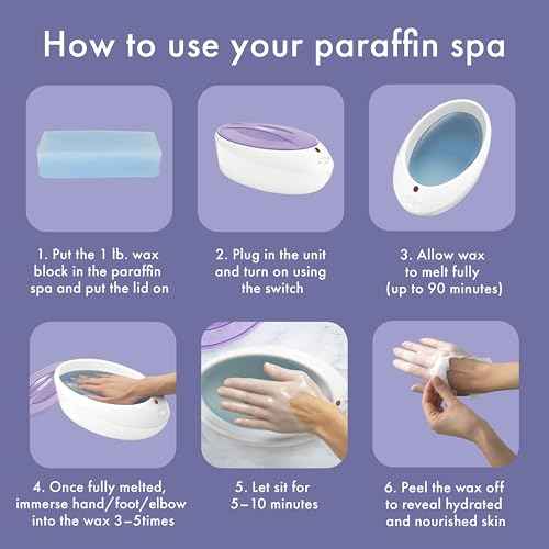 True Glow by Conair Paraffin Bath for Hands and Feet - Moisturizing Treatment With 1lb. Wax - Purple