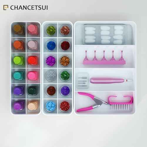 Stackable Drawer Organizer, 3 PCS Versatile Bathroom and Vanity Drawer Organizers Trays Makeup Organization and Storage Set for Lipstick, Lip Gloss, Nail Polish, Cosmetics, Skincare, Jewelry, White