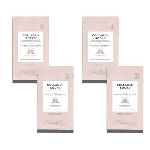 VOESH Collagen Socks, Collagen Socks for Dry Feet, Cracked Heel Repair, Moisturizing Socks, Spa Pedicure Treatment, Spa Socks, Foot Peel Masks, Vegan