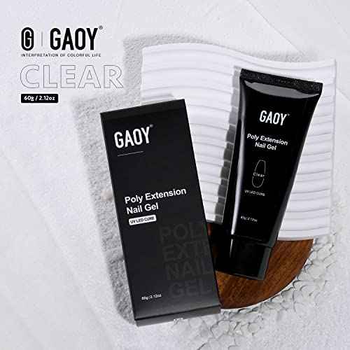GAOY Poly Gel, 60g Nail Extension Gel, Clear Builder Enhancement for Beginner & Professional Nail Art Salon DIY at Home
