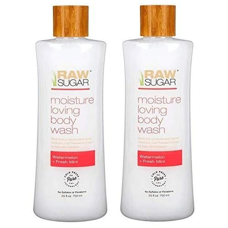 Raw Sugar Body Wash Watermelon + Mint, 2 Pack of 25 fl oz