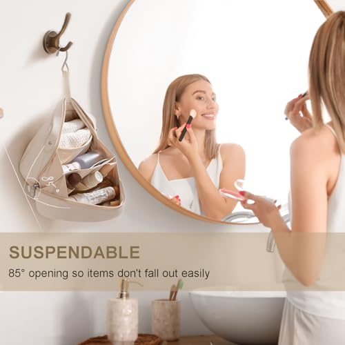 YDR Travel Makeup Bag Large Capacity,Cosmetic Bags for Women Portable Wet & Dry Pouch Open Flat Toiletry Bag with Divider Bathroom Gym