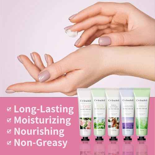 Hand Cream Gift Set, 20-Pack Moisturizing Hand Lotion for Dry Cracked Hands, 5 Natural Scents, Bulk Holiday & Christmas Gifts for Women, Men & Party Favors