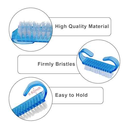 16 Pack Handle Grip Nail Brushes, Travel Size Fingernail Brush, Mini Hand Scrub Cleaning Brushes for Nails and Toes