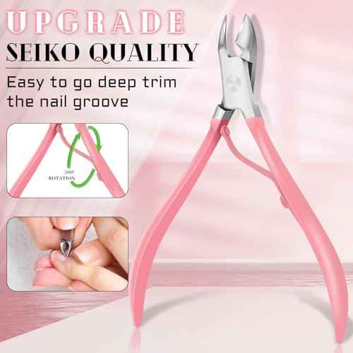 BLESWIN Manicure Pedicure Set, 12 Pcs Nail Care Kit for Women, Mens Nail Grooming Kit, Manicure & Pedicure Tools & Accessories, Pink Nail Kit Manicure Set Luxury Leather Case for Home Salon Use