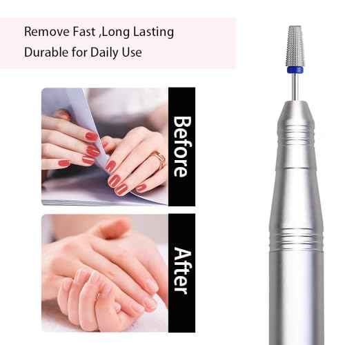 Nail Drill Bits 5 in 1 Carbide Rotary Bit 3/32" Shank Nail Cutter,Left and Right Handed Acrylic or Hard Gel Remover (F)