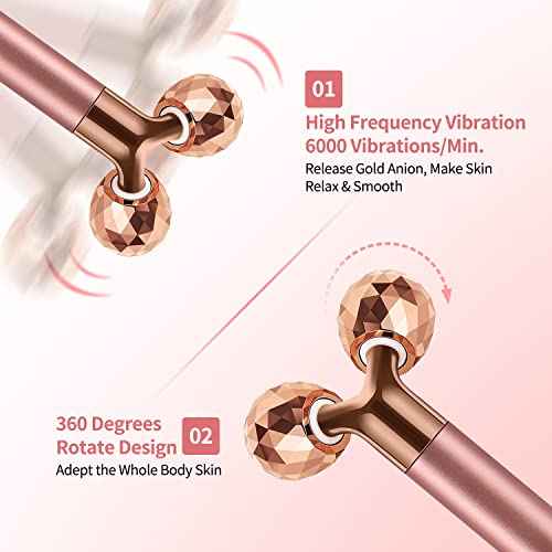 2-in-1 Face Massager Roller Electric Face Roller, 3D Roller and Crescent-Shape Face Massager Kit for Face Skin Care Tools
