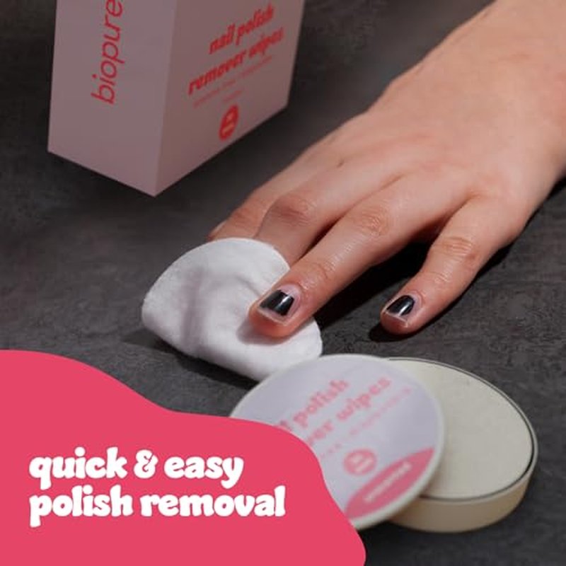 Biopure Nail Polish Remover Wipes Acetone-Free & Non-Toxic ? Quick & Easy Nail Polish Removal, Travel-Friendly Disposable Pads w/Sealable Jar (720 Count, Unscented) Bulk Pack