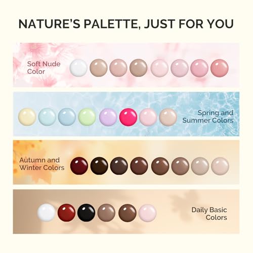 MelodySusie Plant Based Gel Nail Polish Set,Autumn and Winter Dark Colors,Hema Free,Soak Off UV LED Gel Polish Nail Art Manicure Salon DIY at Home 8Pcs 10ml/0.34 fl oz