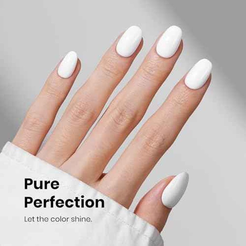 beetles 10ML White Gel Polish - 1pc Pure White Gel Polish French Nail Art Manicure Salon DIY Design at Home Soak Off UV Gel Nails
