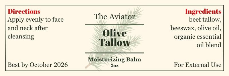 Grass-Fed Beef Tallow Face Moisturizer - Organic Skin Care Balm with Pine Essential Oil | Nourishing 2oz for Sensitive Skin, Hands & Lips