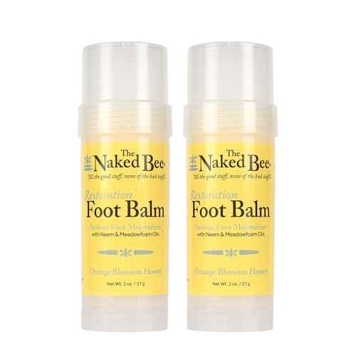 The Naked Bee Orange Blossom Honey Restoration Foot Balm, (2 oz) - 2 Pack