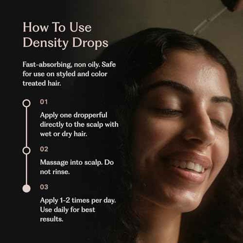 Under Your Skin Density Drops Hair Serum for Thinning Hair, Thicker Fuller-Looking Hair, Reduces Shedding, Clinically Tested Scalp Treatment with Capilia Longa, 90-Day Results, 30mL