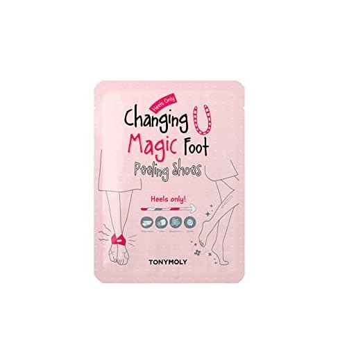 TONYMOLY Changing U Magic Foot Peeling Shoes ? Exfoliating Foot Mask with AHA & Watermelon Extract for Dry, Cracked Heels & Callus Removal, Baby Soft Feet Spa Treatment, 1 Pair