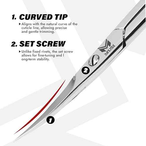 Cuticle Scissors Extra Fine Curved - 3.5¡± Stainless Steel Grooming Nail Scissors for Women and Men - Small Manicure Beauty Scissors for Toenails, Fingernails, Eyebrows, Facial Hair, Cuticles, Dry Skin