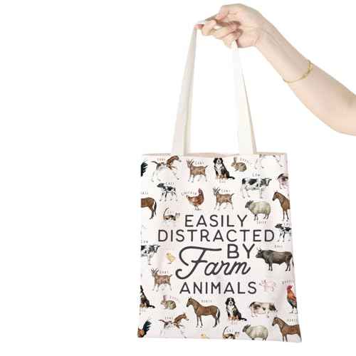 WCGXKO Dairy Farm Gift: Animal Lover Canvas Shopping Bag Tote
