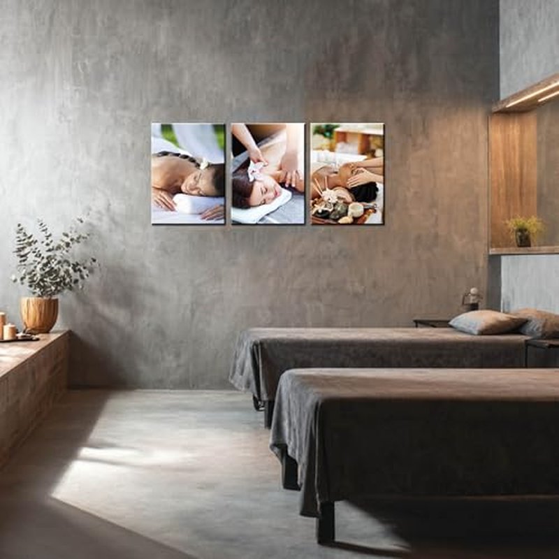 Spa Massage Wall Art Health Beauty Picture Spa Salon Wall Decor Massage Poster Spa Studio Salon Decoration Health Beauty Painting for Beauty Salon Clinic Canvas Printings Framed Ready to Hang(48''Wx22''H)