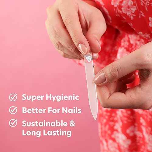 Bona Fide Beauty Czech Glass Nail Files for Natural Nails (Clear) - 1Pc Crystal Nail Filer, Nano Glass File with Case Handcrafted in The Czech Republic