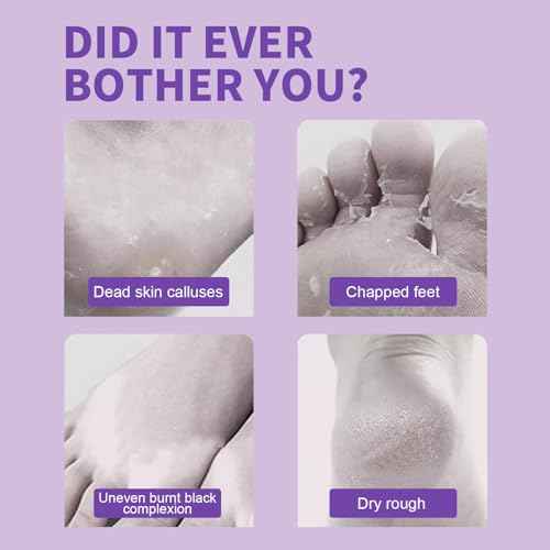 Foot Peeling Mask - 5 Pack Exfoliating Foot Peel Mask for Dry Cracked Feet - Baby Soft Foot Mask Socks for Removing Dead Skin, Cracked Heels, and Calluses - Lavender, Shea Butter, Aloe - Women and Men