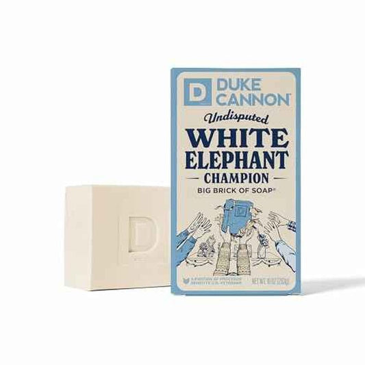 Duke Cannon Supply Co. White Elephant Bar Soap - 10oz Large Soap Brick with Citrus Musk Scent - Holiday Gag Gift, Funny White Elephant Gift Idea