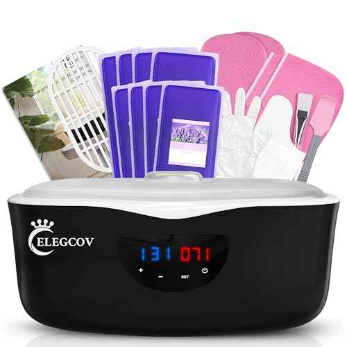 Paraffin Wax Machine for Hand and Feet - ELEGCOV Paraffin Wax Warmer with 8 Packs Lavender Bath Wax Refills Kit£¬Hand and Foot Moisturizing Care Kit, 4000ml Fast Meltdown Parafin Hot Wax Machine