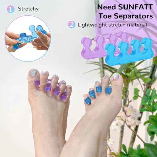 SUNFATT Toe Separators for Pedicure,Toe Separators for Women,Pedicure Toe Spacers for Separating Toenails or Nails,Easy Finger and Toenail Polish Grooming,Soft Gel Toe Spacers Pedicure Kit.