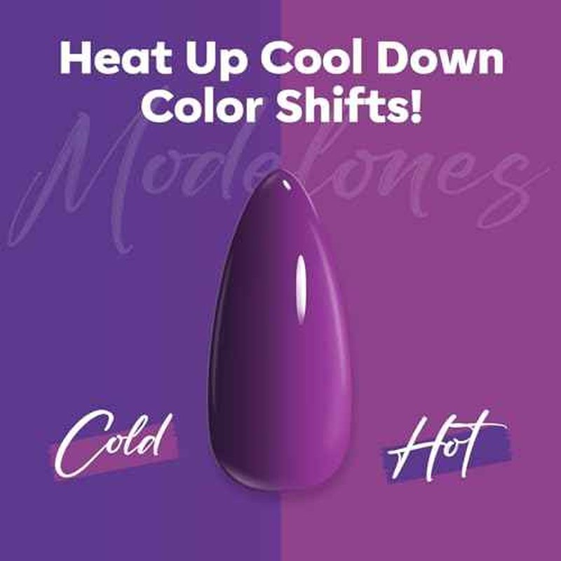 modelones Black Purple Gel Nail Polish Color Dark Purple Changing Black Mood Temperature Change Nail Polish Gel Soak Off Nail Art DIY Salon Manicure Holiday Gift for Girls Women 15 ML