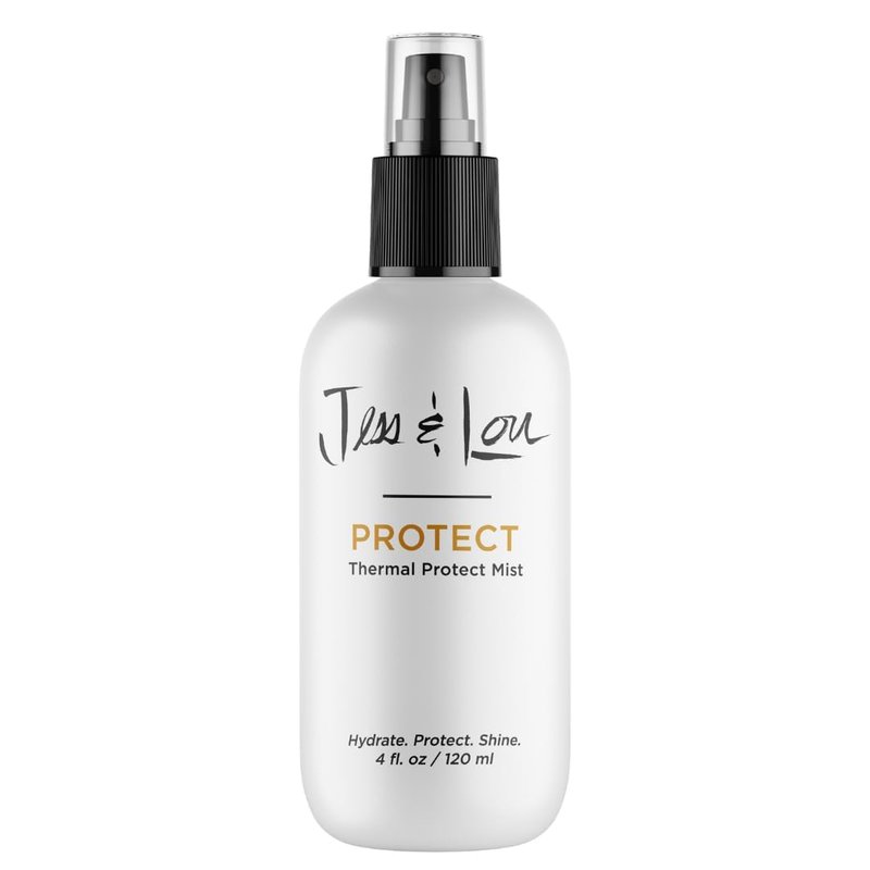 Jess & Lou Beauty Heat Protectant Spray with Natural Ingredients for Smooth, Frizz-Free Hair, Sulfate-Free Vegan Thermal Protection Mist for Blow Dry & Flat Iron, Toxin-Free Shine Spray (4 fl. oz)