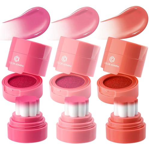 Color Nymph Liquid Blush Trio?Multi-use Stamp Blush Set for Cheeks Lips, Hydrating & Long-lasting Formula, Dewy & Natural Finish - 3-Piece Makeup Gift Set for Christmas, 100% Vegan & Cruelty-free