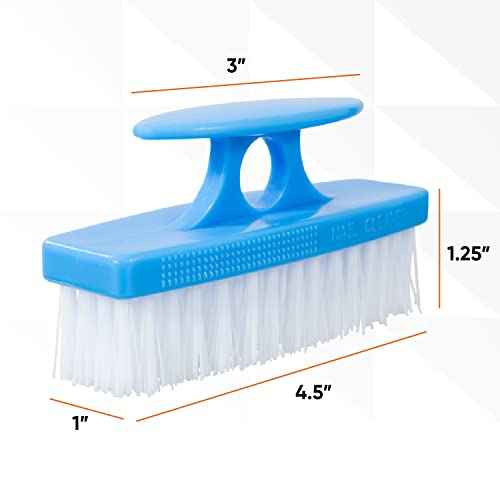 Superio Nail Brush Cleaner with Handle - Durable Brush Scrubber To Clean Toes, Fingernails, Hand Scrubber All Surface Cleaning, Blue Heavy Duty Scrub Brush Stiff Bristles, Easy To Hold