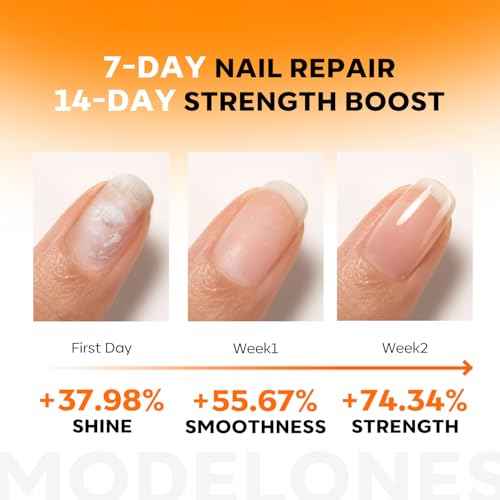 modelones Nail Strengthener and Growth Clear Nail Repair for Damaged Nails Hardener Extra Strong and Growth Repair Mode Gifts for Women 15ml 0.51 Fl Oz