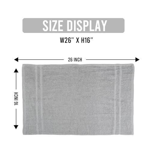 Hand Towels (Pack of 24) Grey Economy Salon Towels - 100% Cotton Spa Towel ? 16 x 27 Inches Highly Absorbable, Facial, Gym, Hair Towels Face Towels Bulk
