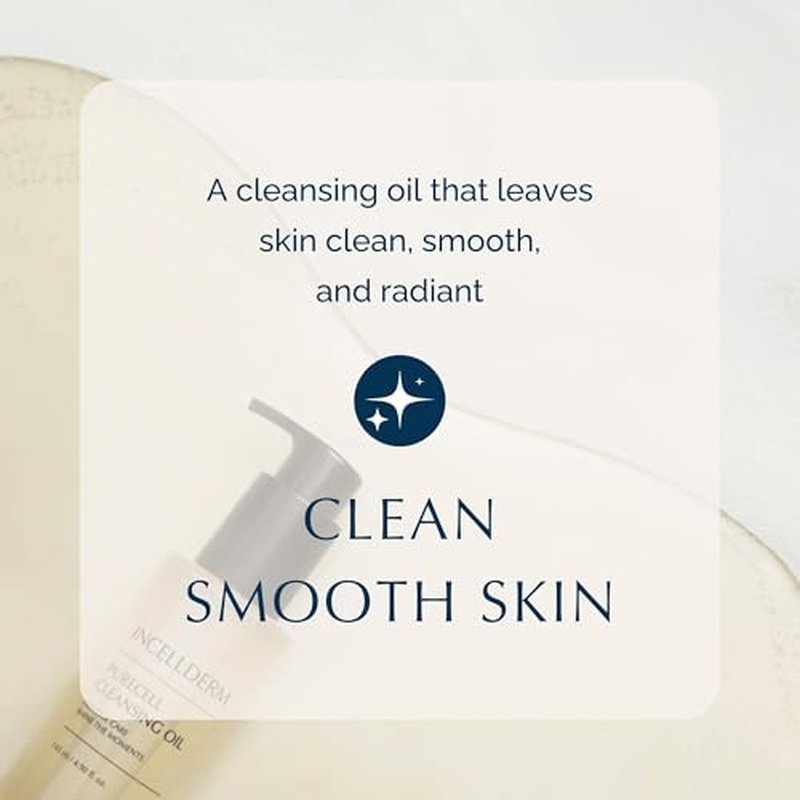 Riman Incellderm Purecell Cleansing Oil | 4.9 fl oz | Gentle Makeup Remover and Hydrating Cleanser | Suitable for Various Skin Types | Lightweight, Plant-Based Formula