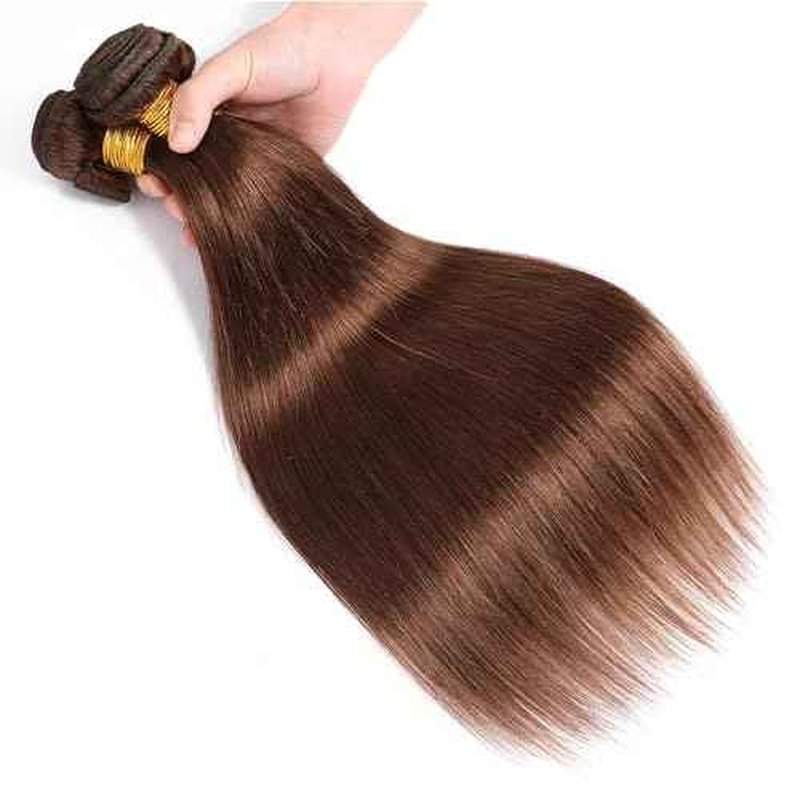 Bundles Human Hair 22 24 26 Inch Straight Dark Brown Color 4 Chocolate Brown Human Hair Bundles 11A Unprocessed Brazilian Virgin Hair Quick Weave for Black Women