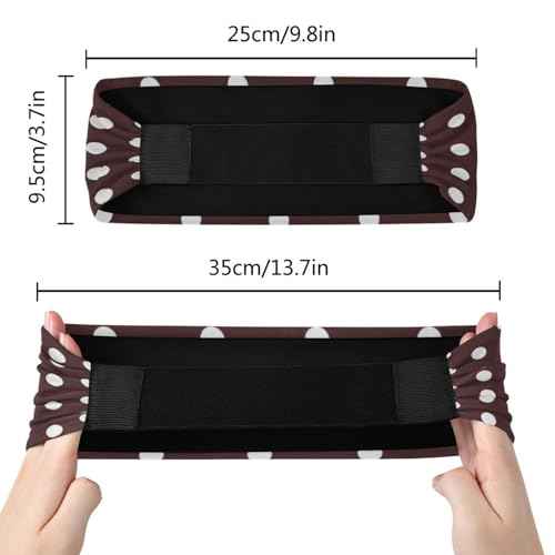 Polka Dots Brown White Headband for Women Hair Non Slip, Soft Elastic Hair Bands Fashion Wide Headbands for Exercise Yoga Workout