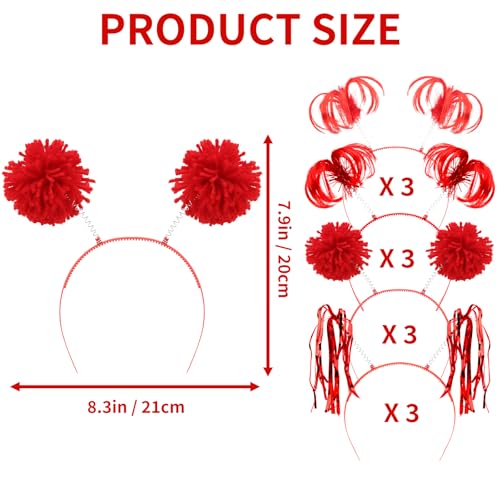 COCIDE 12Pcs Pom Pom Headbands Party Headbands Tinsel Wrapped Ponytails Headbopper Headwear for Birthday Festival