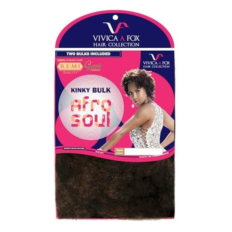 Vivica A Fox Hair Collection HKBK16-V Human Hair Afro Curl Kinky Bulk Extension, 1B, 5.8 Ounce