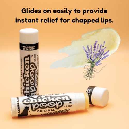 .15 oz. Chicken Poop¢ç ORIGINAL FLAVOR Lip Junk for Dry, Chapped Lips, LIP BALM PACK OF 6