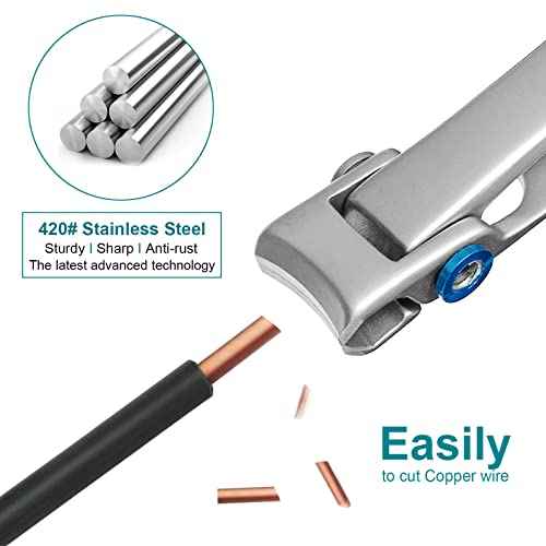 Large and Small Nail Clippers Set, Toenail Clippers for Thick Toenails, Wide Jaw Opening Heavy Duty Stainless Steel Toe Nail Clippers for Seniors, Men & Women