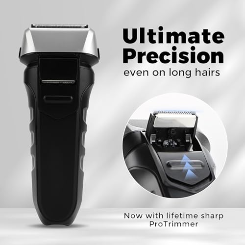 Electric Razor for Men, 2 Floating Blade LED Display Foil Face Shaver, Waterproof Wet & Dry Electric Razor for Smooth Skin with 60min Battery Runtime, USB-C Fast Rechargeable