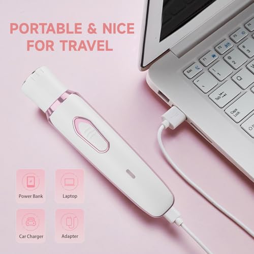 Electric Razors Shaver for Women Painless 4 in1 Women Shaver Cordless Rechargeable Facial Eyebrow Razors & Nose Hair Trimmer Lips Body Bikini Trimmer for Womens Grooming Kit 3028 White