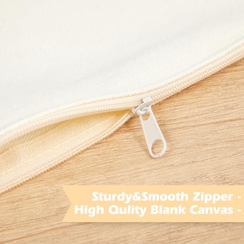 Reginary 80 Pack Canvas Zipper Makeup Bags Bulk Pencil Pouches Blank DIY Craft Canvas Cosmetic Bag Pouch with Zipper for Makeup Cosmetic Toiletry Stationary Storage(All Natural)